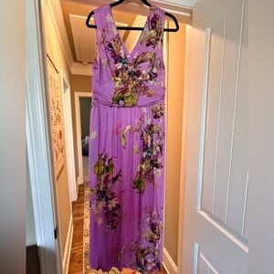 Soma Lavender/pink Floral V-Neck Maxi Dress